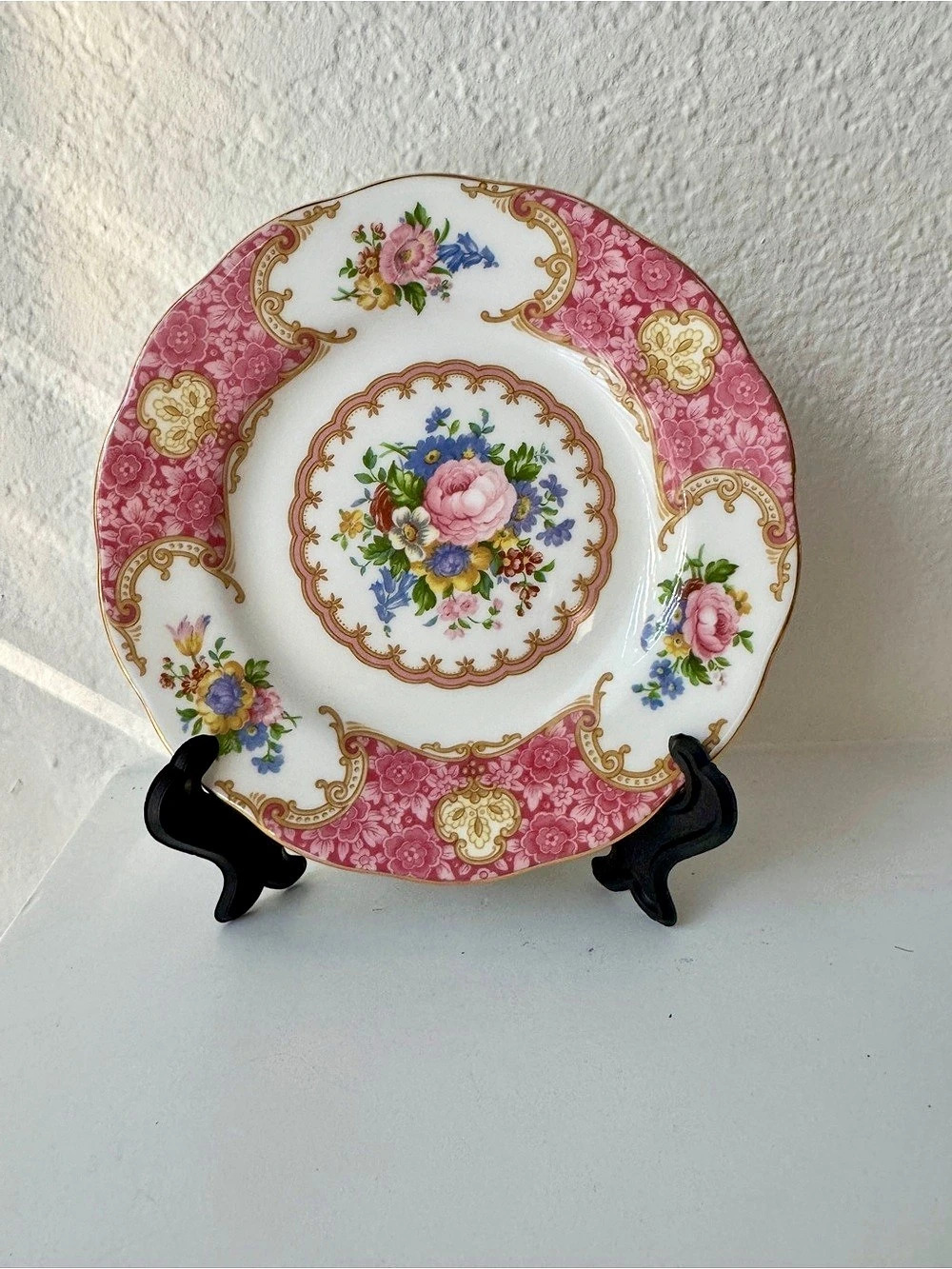 Royal Albert Lady Carlyle Salad Plate Pink & White